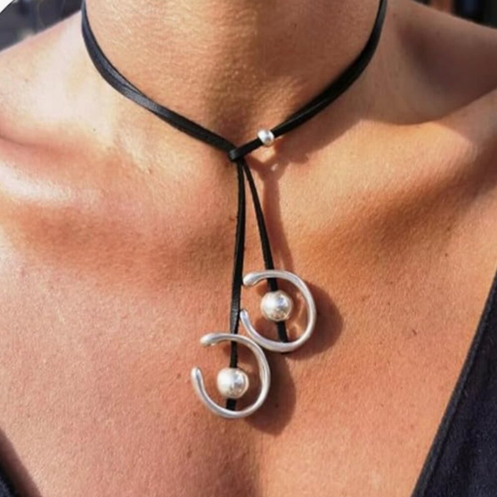 Leather Necklace -  Western Southwestern Charm Style